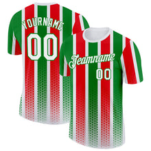 Charger l'image dans la galerie, Custom White Grass Green-Red Portugal Stripe Geometric Performance T-Shirt