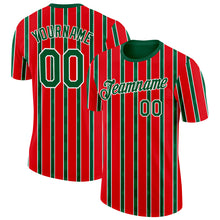 Charger l'image dans la galerie, Custom Red Green-White Portugal Stripe Performance T-Shirt
