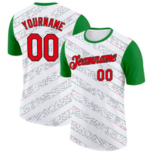 Charger l'image dans la galerie, Custom White Fire Red Green-Black Portugal Abstract Pattern Performance T-Shirt