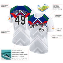 Charger l'image dans la galerie, Custom White Black Gray Blue Green-Red New Caledonia Geometric Performance T-Shirt