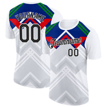 Charger l'image dans la galerie, Custom White Black Gray Blue Green-Red New Caledonia Geometric Performance T-Shirt