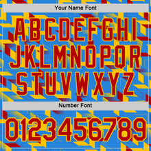 Загрузить изображение в средство просмотра галереи, Custom Blue Red-Yellow Democratic Republic Of Congo Geometric Performance T-Shirt