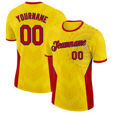 Загрузить изображение в средство просмотра галереи, Custom Yellow Red-Royal Colombia Geometric Performance T-Shirt
