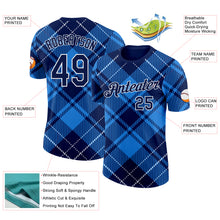 Charger l'image dans la galerie, Custom Navy White-Powder Blue Scotland Plaid Performance T-Shirt