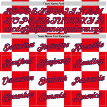 Charger l'image dans la galerie, Custom White Fire Red-US Navy Blue Croatia Plaid Performance T-Shirt