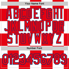 Charger l'image dans la galerie, Custom White Fire Red-US Navy Blue Croatia Plaid Performance T-Shirt