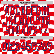 Charger l'image dans la galerie, Custom White Fire Red-US Navy Blue Croatia Plaid Performance T-Shirt