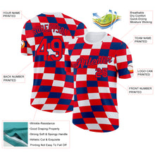 Charger l'image dans la galerie, Custom White Fire Red-US Navy Blue Croatia Plaid Performance T-Shirt