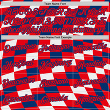 Charger l'image dans la galerie, Custom White Fire Red-US Navy Blue Croatia Plaid Performance T-Shirt