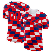 Charger l'image dans la galerie, Custom White Fire Red-US Navy Blue Croatia Plaid Performance T-Shirt