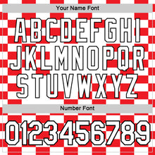 Charger l'image dans la galerie, Custom White Black-Red Croatia Plaid Performance T-Shirt