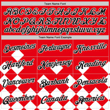 Load image into Gallery viewer, Custom Red Black-White Croatia Rhombus Performance T-Shirt