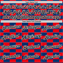 Charger l'image dans la galerie, Custom Blue Black White-Red Croatia Plaid Performance T-Shirt