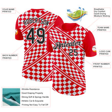 Load image into Gallery viewer, Custom Red Black-White Croatia Plaid Performance T-Shirt