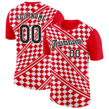 Load image into Gallery viewer, Custom Red Black-White Croatia Plaid Performance T-Shirt