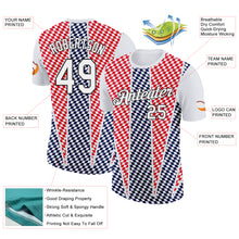 Charger l'image dans la galerie, Custom White Black Red-Navy Croatia Plaid Performance T-Shirt