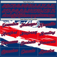 Load image into Gallery viewer, Custom US Navy Blue Fire Red-White Panama Performance T-Shirt