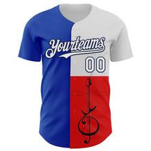 Load image into Gallery viewer, Custom Blue White Red-Navy Texas Flag Guitar City Edition Authentic Baseball Jersey