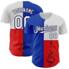 Load image into Gallery viewer, Custom Blue White Red-Navy Texas Flag Guitar City Edition Authentic Baseball Jersey