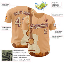Charger l'image dans la galerie, Custom City Cream Burgundy Texas Sunset Southwest Landscape Guitar City Edition Authentic Baseball Jersey