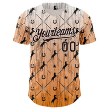 Load image into Gallery viewer, Custom Orange Brown-White Texas Horseshoe Cowboy City Edition Authentic Baseball Jersey