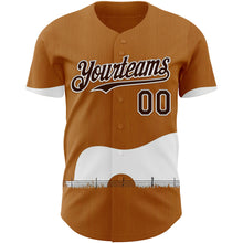 Load image into Gallery viewer, Custom Brown White Texas Guitar City Edition Authentic Baseball Jersey