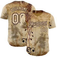 Laden Sie das Bild in den Galerie-Viewer, Custom City Cream Brown Texas Grunge Cowboy Country Music City Edition Authentic Baseball Jersey