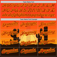 Load image into Gallery viewer, Custom Orange Red Yellow-Black Texas Sunset Southwest Landscape Guitar City Edition Authentic Baseball Jersey