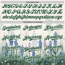 Load image into Gallery viewer, Custom White Green Texas Bluebonnet Floral City Edition Authentic Baseball Jersey