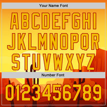 Load image into Gallery viewer, Custom Yellow Red Texas Sunset Southwest Landscape City Edition Authentic Baseball Jersey