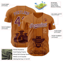 Загрузить изображение в средство просмотра галереи, Custom Brown Burgundy-White Texas Cowboy City Edition Authentic Baseball Jersey
