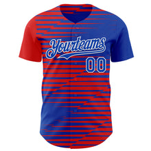 Загрузить изображение в средство просмотра галереи, Custom Thunder Blue Red-White Texas Flag Stripe City Edition Authentic Baseball Jersey