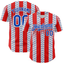 Загрузить изображение в средство просмотра галереи, Custom Red Thunder Blue-White Texas Flag Stripe City Edition Authentic Baseball Jersey