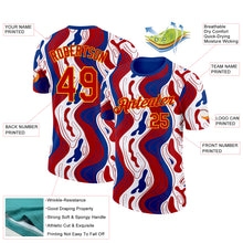 Charger l'image dans la galerie, Custom Royal Red Gold-White France Fluid Performance T-Shirt