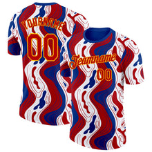 Charger l'image dans la galerie, Custom Royal Red Gold-White France Fluid Performance T-Shirt