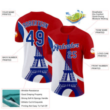 Laden Sie das Bild in den Galerie-Viewer, Custom Red Royal-White Eiffel Tower Performance T-Shirt