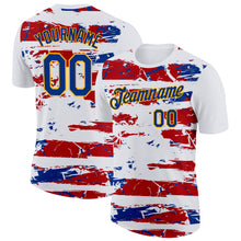 Charger l'image dans la galerie, Custom White Royal Gold-Red France Grunge Performance T-Shirt