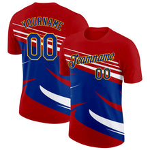 Charger l'image dans la galerie, Custom Red Royal Gold-White France Lines Performance T-Shirt