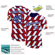 Загрузить изображение в средство просмотра галереи, Custom Red Royal Blue-White Norway Geometric Performance T-Shirt