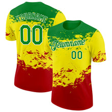 Charger l'image dans la galerie, Custom Grass Green White Light Yellow-Red Senegal Grunge Performance T-Shirt