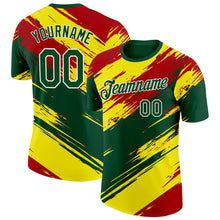 Load image into Gallery viewer, Custom Green White Light Yellow-Red Bolivia Brush Performance T-Shirt