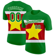 Charger l'image dans la galerie, Custom Grass Green White Light Yellow-Red Suriname Flag Performance T-Shirt