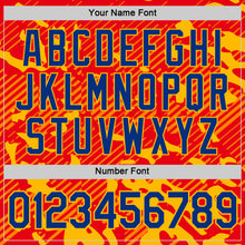 Load image into Gallery viewer, Custom Red Royal-Gold Spain Diagonal Stripe Performance T-Shirt