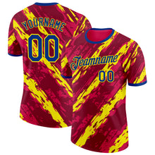 Laden Sie das Bild in den Galerie-Viewer, Custom Red Royal-Light Yellow Spain Splash Performance T-Shirt