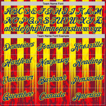 Laden Sie das Bild in den Galerie-Viewer, Custom Red Royal-Light Yellow Spain Splash Stripe Performance T-Shirt