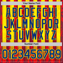 Laden Sie das Bild in den Galerie-Viewer, Custom Red Royal-Light Yellow Spain Splash Stripe Performance T-Shirt