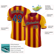 Загрузить изображение в средство просмотра галереи, Custom Gold Royal-Red Spain Geometric Stripe Performance T-Shirt