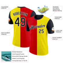 Charger l'image dans la galerie, Custom Gold Black Red-White Spain Split Stripe Performance T-Shirt