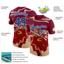 Charger l'image dans la galerie, Custom Crimson Royal-White Spain Skeleton OX Performance T-Shirt