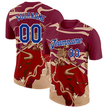 Charger l'image dans la galerie, Custom Crimson Royal-White Spain Skeleton OX Performance T-Shirt